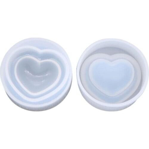 Crystal Epoxy Silicone Mold DIY Handmade Crafts Pendant Mould Double-layer Love Heart Shape Resin Molds