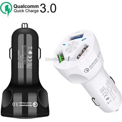 QC3.0 Quick Charge Car Charger For Phone X Xs Max 3 USB fast Car Phone Charger For Mate 20 P30 P30Pro Note 10