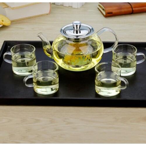 Various Creative Detachable Tea Filter Glass Teapot and Cups Giftset Microwave Stovetop Dishwasher Safe Tea Kettle Pot