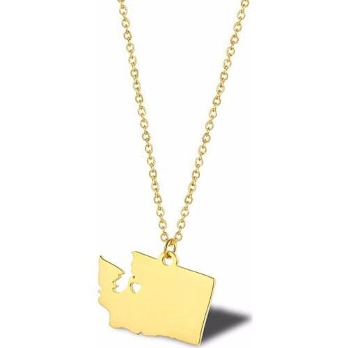 RIR Stainless Steel United States Washington Capital Necklaces Prosperous City Hometown Jewellery Necklace Gifts