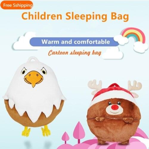 Christmas Cartoon Children Sleeping Bag Elk and Eagle Animal Pattern Can Accommodate Toddler Sleeping Bag Creative Gifts for Kid