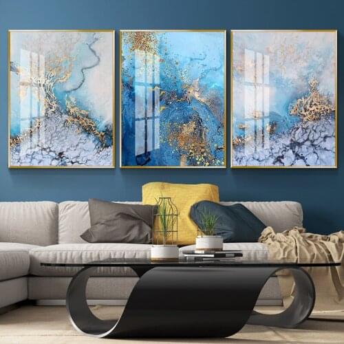 SELFLESSLY Golden Bird Abstract Paintings Wall Art Pictures For Living Room Scandinavia Posters Prints Modular Pictures Decor