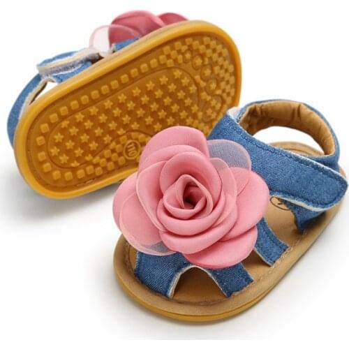 Infant Shoes Baby Girls Sandals Shoes Newborn Summer Footwear for Baby Flower Anti-slip Kids Soft Sole Sandals
