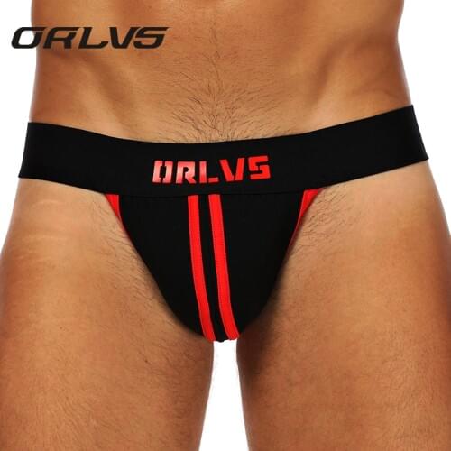 ORLVS Mens Panties Men Open Backless Crotch G-strings Sexy Sexy Underwear Jockstrap Briefs Slip Homme Underpants Gay Underwear