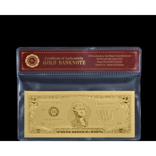 WR New Arrive Gold planted foil Banknote for people Memorial collection with COA Frame Souvenir Banknotes Gifts Drop shipping