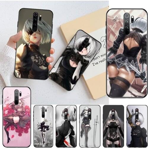YJZFDYRM yorha no. 2 type b 2B NieR Automata Painted Phone Case for Redmi Note 9 8 8T 8A 7 6 6A Go Pro Max Redmi 9 K20