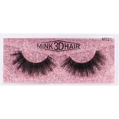 1 Pair 3D Mink Lashes Makeup False Eyelashes Fluffy Thick Cross Cruelty Free Natural Mink Eyelashes Bulk