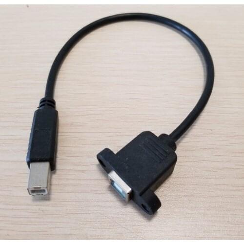 10pcs/lot USB 2.0 Type B Printing Male to Female Screw Lock Panel Mount Data Extension Cable for Printer 30cm