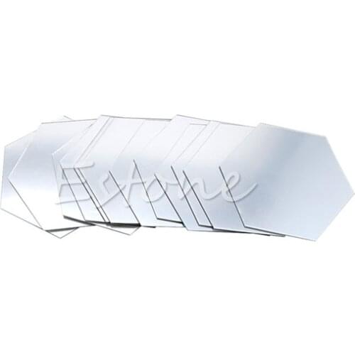 12Pcs 3D Mirror Hexagon Vinyl Removable Wall Sticker Decal DIY Home Decor Art