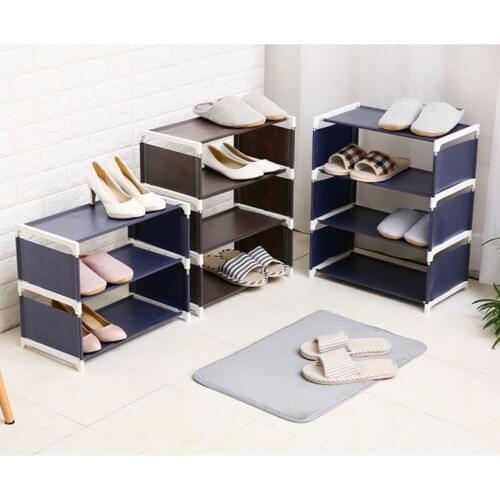 3/4/5 Layers DIY Shoe Rack Storage Organizer Shoe Hanger Cabinet Shelf Cabinet Assembled Home Shoe Storage Organization