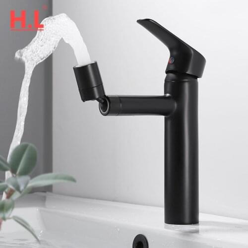 360 Rotation Spray Basin Faucet Hot Cold Bathroom Faucet Washbasin Taps Vessel Sink Mixer Tap Deck Mounted