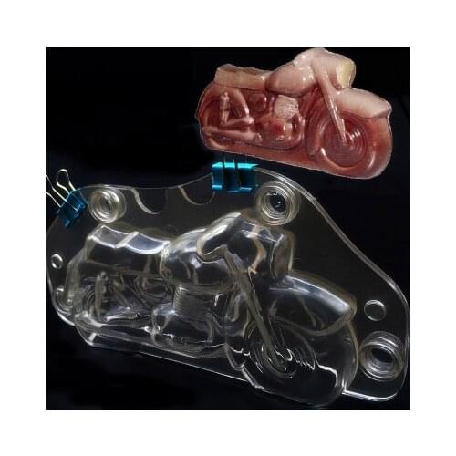 3D Plastic Motorcycle Chocolate Mold DIY Handmade Cake Polycarbonate Autobike Chocolate Making Tool Decorating Tools Molds K090