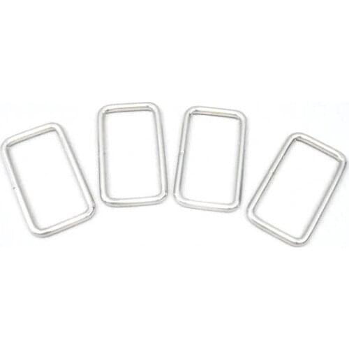 40 Silver 1 1/2 Inch Zinc Alloy Rectangle Rings