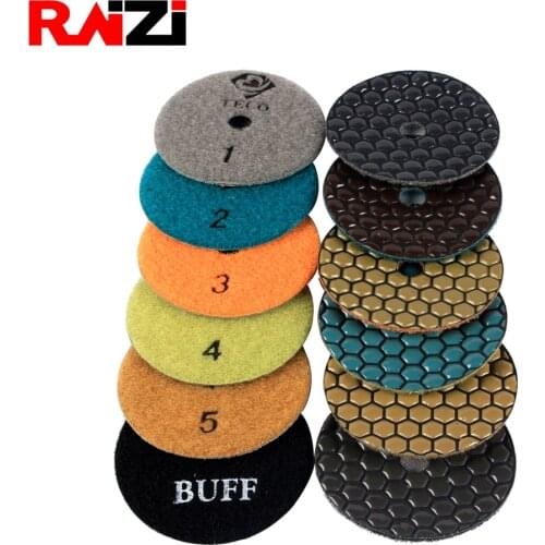 Raizi 80/100 mm 5 step Dry polishing pads/disc for granite, marble, engineered stone