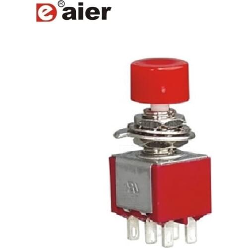 50PCS DS-623 Red button 6PIN 6mm push button switch