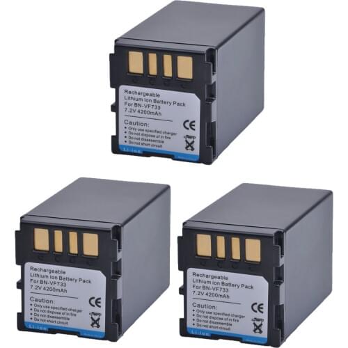 3PC 4200mAH BN-VF733 BNVF733 BN VF733 Rechargeable Li-ion Battery For JVC BN-VF733 BN-VF707U BN-VF714U BN-VF733U Digital Camera