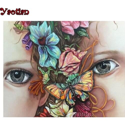 5D DIY Diamond Painting Flower Butterfly Girl Diamond Embroidery Mosaic Full Square Drill Cross Stitc Kit Room Wall Decoration