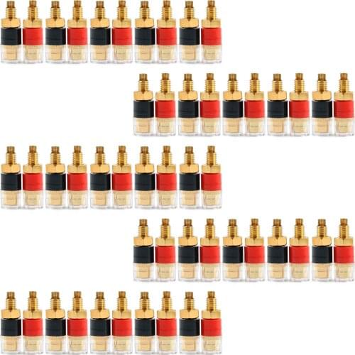 Artudatech 50 Pcs Copper Amplifier Speaker Cable Terminal Terminal For 4 mm Banana Plug Connector Parts