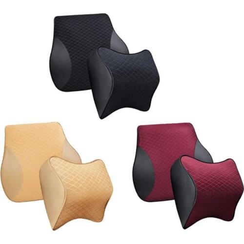 Car Headrest Pillow 3D Memory Foam Neck Rest Pillow Seat Back Lumbar Vehicle Cushion Auto Interior Accessory