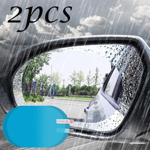 2 Pcs 150mmX100mm Car Waterproof Antifogging Film Rear View Mirror Water Resistant Water Mask Rearview Rainproof Film