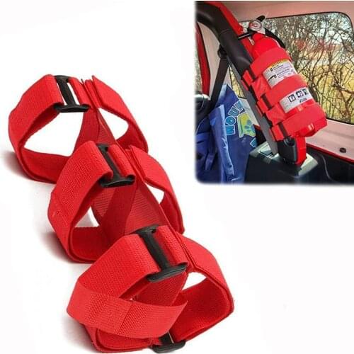 Car Roll Bar Fire Extinguisher Strap Holder Auto Belt Adjustable Mount Bracket Bar Suitable For Jeep Wrangler JK JKU JL TJ CJ