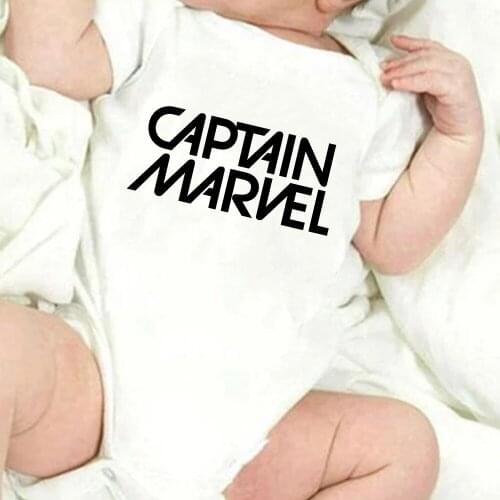 Baby Romper Short Sleeve CAPTAIN MARVEL Letter Toddler Clothes Newborn Bodysuit Sleepwear Climbing One Piece
