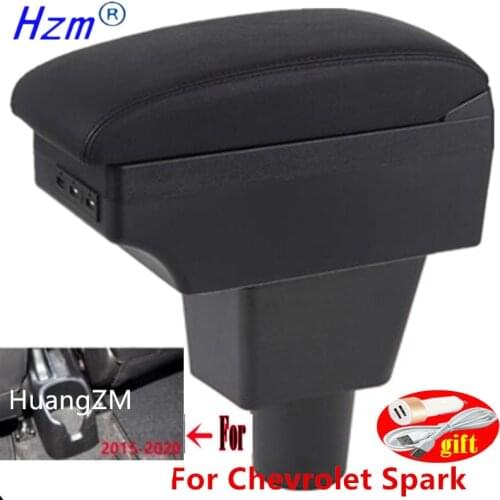 For chevrolet spark car armrest leather arm rest car-styling armrest box center console accessories decoration auto 2015-2020