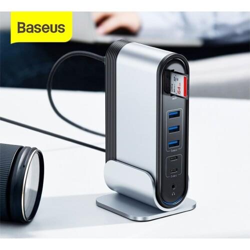 Baseus USB C HUB Type C HUB Multi-function Adapter USB 3.0 Docking Station for MacBook Pro RJ45 OTG USB Ports USB HUB