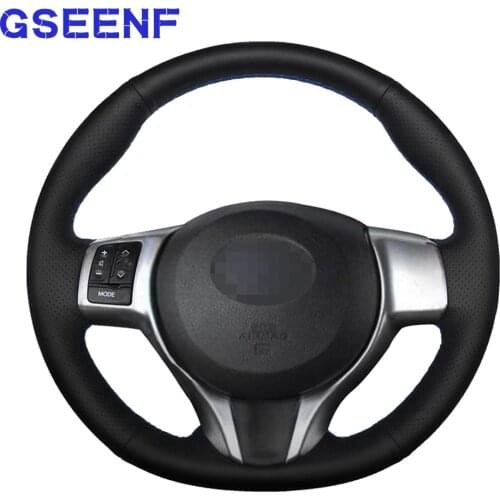 DIY Car Steering Wheel Cover Black PU Artificial Leather For Toyota Yaris Verso S Vitz Ractis 2010-2016 Subaru Trezia