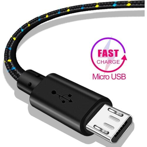 Micro USB Cable 0.2M 1M 2M 3M Nylon Braided Fast Charging microusb mobile phone data cable for samsung s7 xiaomi redmi note 5