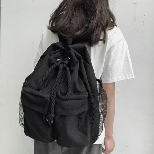 Classic Vintage Fashion Canvas Women Backpacks Retro Style Backpack Bags Girls School Bags Travel Casual daypacks Drawstring