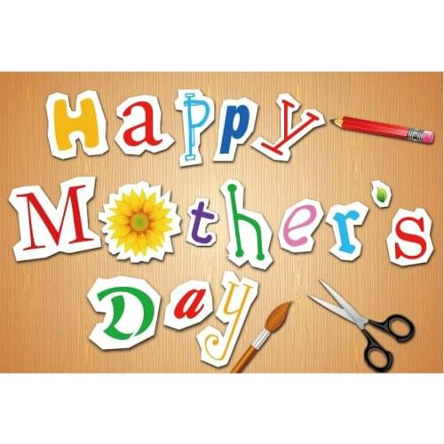 Cartoon Color Happy Mothers Day Backdrop Room Decor Photo Booth Studio Prop