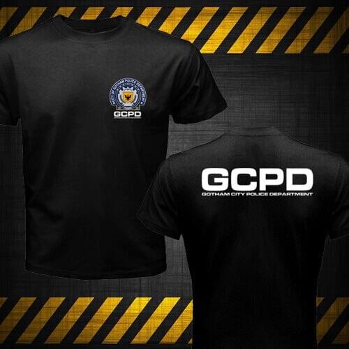 New Bat Gotham City Police Department Swat Gcpd Logo Summer 100% Cotton Print Double-sided Men O-Neck Casual T Shirts