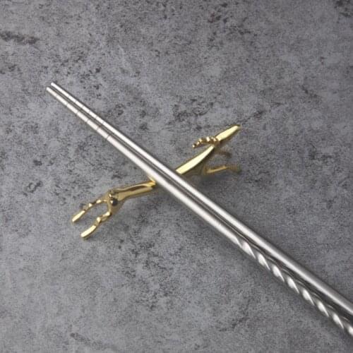 Zinc Alloy Cute Running Deer Chopsticks Stand Rack Spoon Fork Knife Rest Storage Holder Decoration