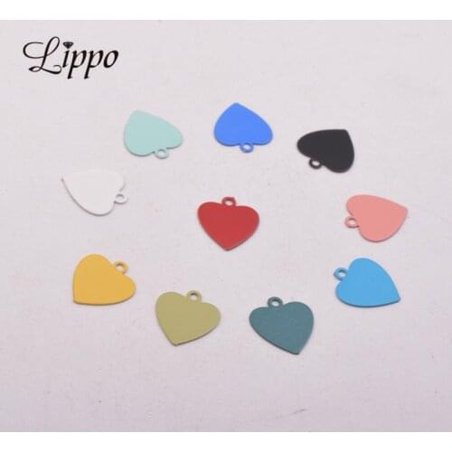 100pcs AC10605 10*11mm Brass Small Hearts Charms Multicolor Accessories Pendant For Earrings Jewelry Making