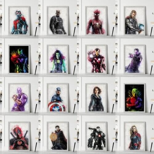 Marvel Iron Man Spider-Man Captain America Poster Avenger Anime Canvas Painting Print On Wall Picture For Living Room Home Decor