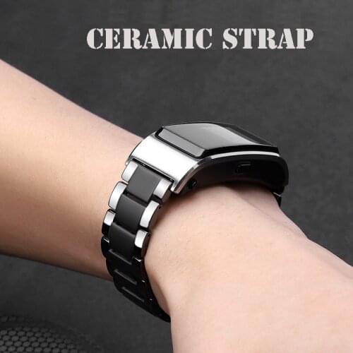18MM Ceramic strap For Huawei Talkband B5 Bluetooth Smart Bracelet Smooth surface ceramic wristband for HONOR Watch s1 strap
