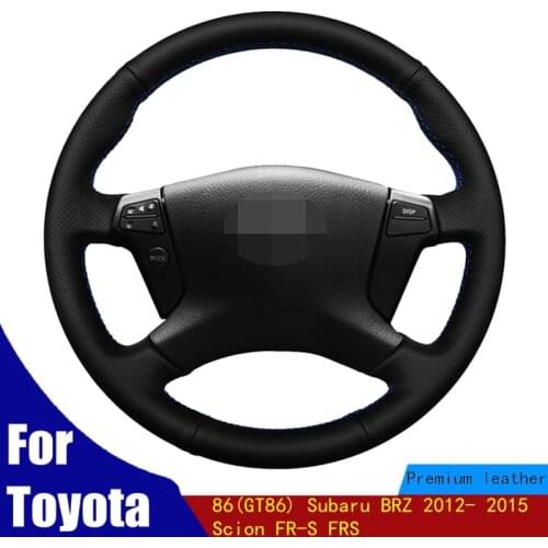 Hand-stitched Car Steering Wheel Covers Soft Black PU Artificial Leather For Toyota Avensis 2003 2004 2005 2006 2007 2008