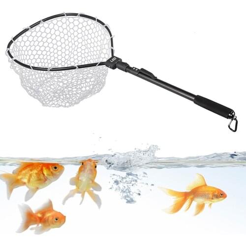 Fly Fishing Net Mesh Wooden Handle Nylon / Rubber Landing Net Catch and Release Holder Basket Pesca Combo Kit Trout FishingTools