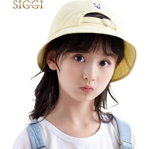 FANCET Spring Kids Bucket Hats For Gilrs Boys Cotton Packable Sun Hat Wide Brim Kid Windproof Cord Summer Cap Child Gorros 99027