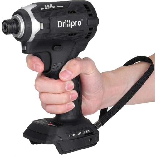 Drillpro Brushless Electric Screwdriver Cordless 1/4'' Impact Wrench Rechargable Drill Driver+3 Light For Makita 18V Battery