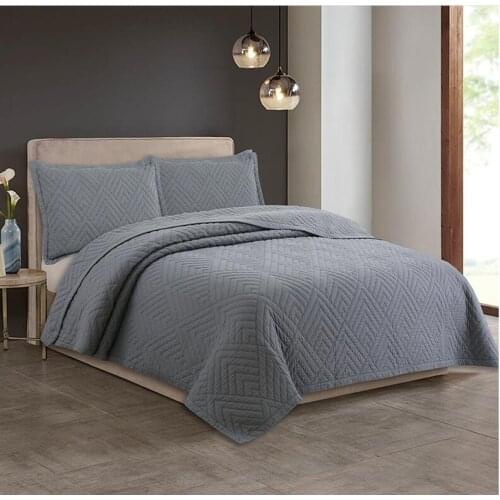 100% cotton Quilted Geometric pattern Bedspread Bed Cover Bed Sheet size 234x269cm blanket Pillowcases 3pcs