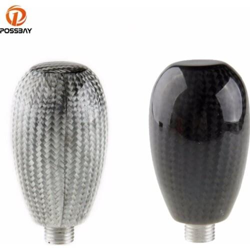 POSSBAY Carbon Fiber Gear Shift Knob Lever for Peugeot Citroen Picasso Saxo Universal Manual Gear Shift Knobs