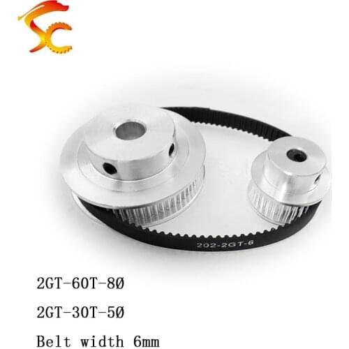 High quality,Timing Belt Pulley GT2 60 teeth 30 tooth Reduction 2:1/1:2 3D printer accessories belt width 6mm,Bore 5&8mm