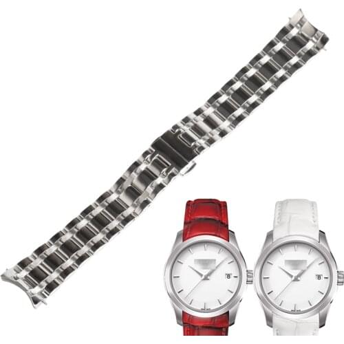 WENTULA watchbands for TISSOT COUTURIER t035.210 t035.207 stainless steel solid band folding buckle woman