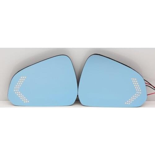 Blue Mirror Car Side View Mirrors Glare Proof Mirror LED Turn Signal Lamp Heated Rearview Mirror Lens For Ford Mustang 2013-2017