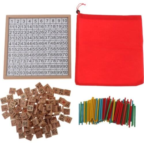 1-100 Consecutive Wooden Maths Educational Counting Sticks Toys For Toddlers