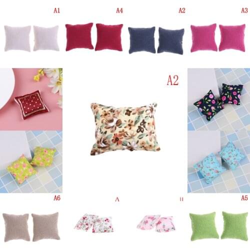 1/2Pcs Flower Pillow Cushions For Sofa Couch Bed 1/12 Dollhouse Miniature Colorful Furniture Toys New