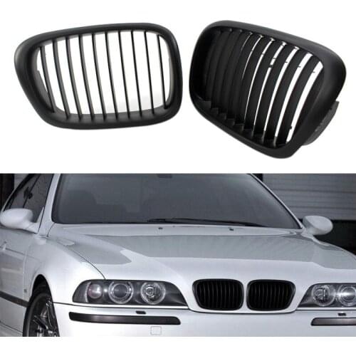 1 Pair Right Left Matte Black Front Kidney Grille Grill For E39 5 Series 525 1999-2003 M5