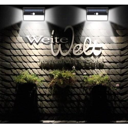 158 LED Solar Power Lights PIR Motion Sensor Wall Lamp Garden Waterproof Outdoor Three Sides Illuminated Lamp For Garden Patio